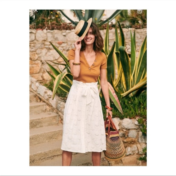 Sezane Dresses & Skirts - Sezane Amanda Ecru White Midi Skirt size EU36 US4 NWT
